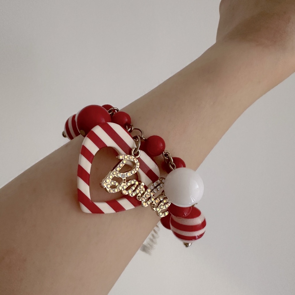 Barbie bracelet with candy cane colored charms